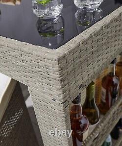 Grey Rattan Garden Furniture Bar Set