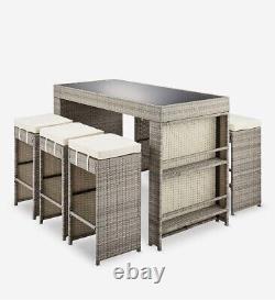Grey Rattan Garden Furniture Bar Set