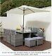 Grey Rattan Garden Furniture Cube Set Chairs Sofa Table Outdoor Patio