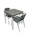 Grey Rattan Garden Furniture Sets 2 Chairs & 1 Square Table, Bistro Furniture