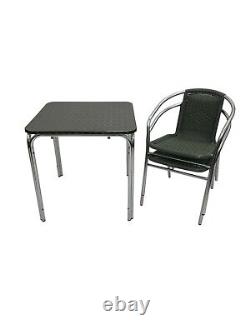 Grey Rattan Garden Furniture Sets 2 chairs & 1 square Table, Bistro Furniture