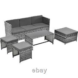 Grey Rattan Garden Lounge Set Patio Furniture Seating Group Sofa Outdoor