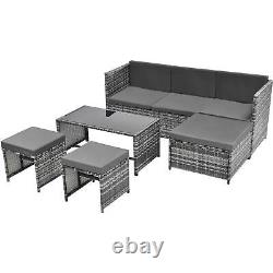 Grey Rattan Garden Lounge Set Patio Furniture Seating Group Sofa Outdoor