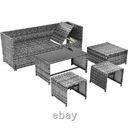 Grey Rattan Garden Lounge Set Patio Furniture Seating Group Sofa Outdoor