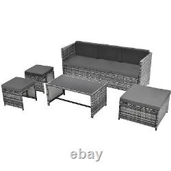 Grey Rattan Garden Lounge Set Patio Furniture Seating Group Sofa Outdoor