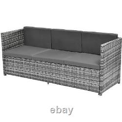 Grey Rattan Garden Lounge Set Patio Furniture Seating Group Sofa Outdoor