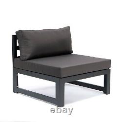 Grey Rattan Patio Outdoor Garden Sofa Set Corner Furniture Settee Aluminium