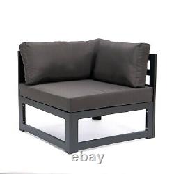 Grey Rattan Patio Outdoor Garden Sofa Set Corner Furniture Settee Aluminium