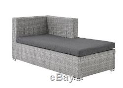 Grey Rattan Recliner Sofa Lounge Garden Set With Storage Outdoor Furniture Patio