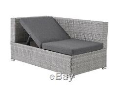 Grey Rattan Recliner Sofa Lounge Garden Set With Storage Outdoor Furniture Patio