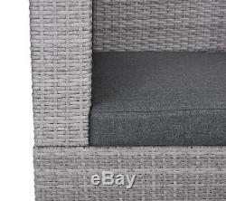 Grey Rattan Recliner Sofa Lounge Garden Set With Storage Outdoor Furniture Patio