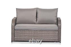 Grey Rattan Sofa Dining Set Outdoor Garden Patio Furniture Reclining Armchair
