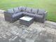 Grey Wicker Outdoor Rattan Garden Furniture Set Corner Sofa Patio Coffee Table
