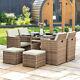 Harrier Cube Rattan Dining Sets 8/10 Seater 3x Colours Patio Furniture