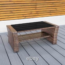 Harrier Rattan Garden Sofa & Table Set 4 PCS LUXURY OUTDOOR PATIO FURNITURE