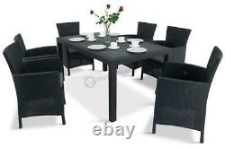 KETER Rattan Garden Furniture Set 6 chairs Table Outdoor Patio Conservatory