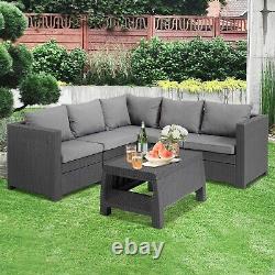 Keter 5 Seater Rattan Lounge Sofa Set Garden Furniture Patio Corner Outdoor Unit