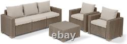 Keter California 5 Seater Lounge Set, Cappuccino Garden Furniture Patio Outdoor