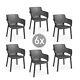 Keter Elisa Outdoor Chair Set Of 6 Pieces Graphite Colour Garden Furniture Set