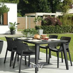 Keter Elisa Outdoor Chair Set of 6 Pieces Graphite Colour Garden Furniture Set