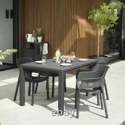 Keter Elisa Outdoor Chair Set of 6 Pieces Graphite Colour Garden Furniture Set