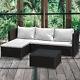 L-shape Rattan Garden Furniture 4 Seater Corner Sofa Coffee Table Outdoor Patio