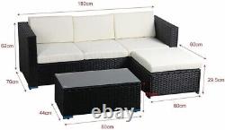 L-Shape Rattan Garden Furniture Lounger 3 Seater Outdoor Rattan Corner Sofa Set