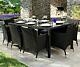 Large Dining Table Set Garden Patio Furniture Rattan 8 Seater Chairs & Cushions