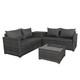 Large Garden Rattan Furniture Set Corner Sofa Table Cushion Storage Box Withcover