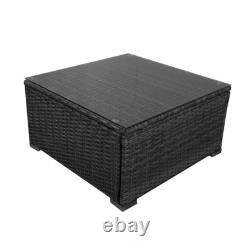 Large Garden Rattan Furniture Set Corner Sofa Table Cushion Storage Box withCover