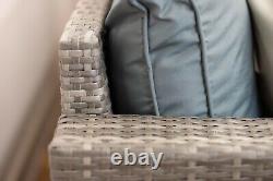 Large Rattan Corner Sofa Garden Furniture Dining Table Set Grey or Brown