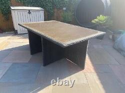 Large used rattan garden furniture set large 6 seater cube