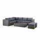 Layla Grey Garden Furniture Corner Sofa With Coffee Table And Two Stools