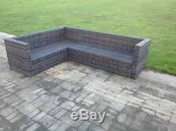 Left arm 9 seater grey rattan corner sofa set table outdoor garden furniture