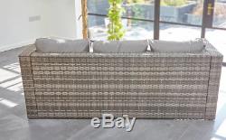 Limited! Outdoor Rattan Garden Furniture 3 Seater Sofa Patio Set + Rain Cover