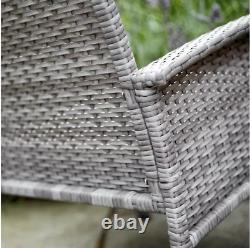 Lucia Grey Rattan Garden Furniture Set 4 Seater Table and 2 Chairs & Bench