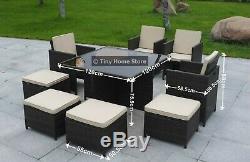 Luxury Cube Rattan Dining Set Garden Furniture Patio Conservatory Wicker Outdoor