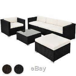 Luxury steel rattan garden furniture sofa set wicker outdoor black brown