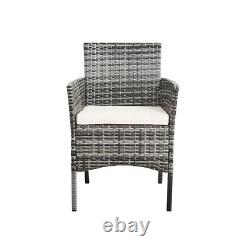 Mix Grey Garden 4 Pieces Rattan Wicker Furniture Set Table Patio Sofa Cushion