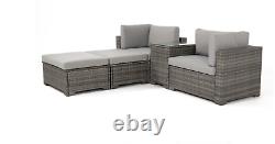 Modular Rattan Garden Furniture Lounge Set, Grey Cushion LAST FEW REMAINING