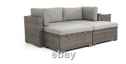 Modular Rattan Garden Furniture Lounge Set, Grey Cushion LAST FEW REMAINING