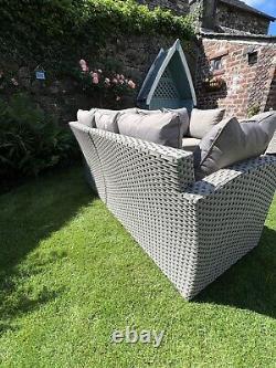 NEW Alexander Rose rattan garden outdoor furniture corner set & Firepit Table