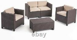 NEW CHRISTOPHER KNIGHT Rattan Garden Furniture Patio Sofa Table Set Z15 C74