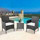 Neo 3 Piece Rattan Garden Furniture Bistro Set Chair Coffee Table Patio Outdoor