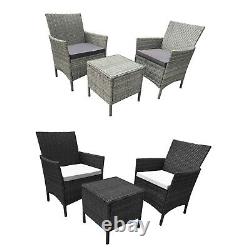 Neo 3 Piece Rattan Garden Furniture Bistro Set Chair Coffee Table Patio Outdoor