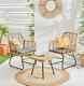 Neo Garden Furniture Wicker Bamboo Style Cane Chair Table Rattan Cushion 3 Piece