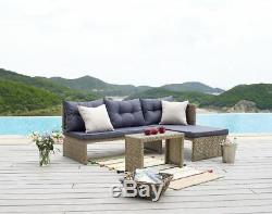 New 3 Piece Garden Sofa Lounge Furniture Set Conservatory Patio Outdoor Rattan
