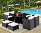New 9 Piece Rattan Garden Furniture Set Dining Conservatory Outdoor Home Table