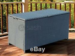 New Full Steel Rattan Corner Sofa Garden Furniture Storage Chest Trunk Box Patio