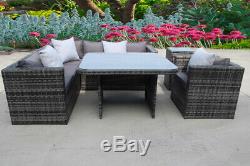 New Rattan Dining Garden Wicker Outdoor Conservatory Corner Sofa Furniture Set